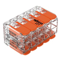 Wago Samlemuffe 10x0,2-4 mm² Transparent m/vippepal, 221-420, Pakke á 15 stk.