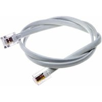 Telefon patchkabel med RJ11 (6P4C) plug og hvid yderkappe, 1 meter