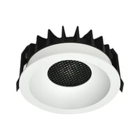12W Ø8,6cm Blændfri CCT Downlight RA90 - Hul: Ø7,5 cm, Mål: Ø8,6 cm, 3 lyskulører, hvid front, Honeycomb - Dæmpbar : Ikke dæmpbar, Kulør : 3-i-1