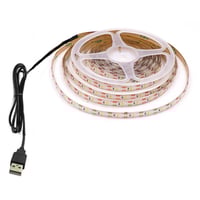 LED strip til TV og PC, 5V, IP65, 60 LED pr. meter, 3000K, 1 meter