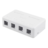 DELTACO Surface mount box for Keystone, 4 ports, hvid