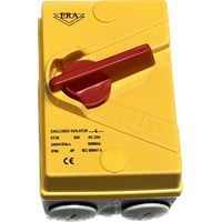 Sikkerhedsafbr, 3P+N, 20A, IP66, gul/rd