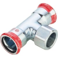 Fz press t-stykke med muffe, 35 mm – 1/2″ – 35 mm. til varmesystemer. M-bakke