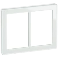 LK FUGA - Pure vandret dobbelt design ramme, 2x1 modul, hvid (glas) + teknisk monteringsramme
