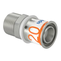 Uponor S-Press MLCP - Gevindovergang m. preskobling/nippel, 20 mm x 