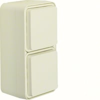 Stikkontakt dobbelt lodret komplet, hvid, W.1 IP55