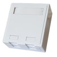 Officebox for 2 x RJ45 Keystone Konnektor, hvid