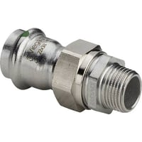 G1 Sanpress Inox, 22 mm x ” union med overgang og flad pakning, presmuffe/nippel (R) – Viega