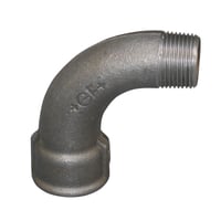 Sort bøjning, muffe/nippel 1 1/4" - lang