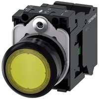 Siemens lystryk, 22 mm, gul, 24V