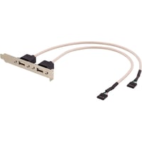 DELTACO internt kabel til USB 2.0, PCI-dkplade, 2xIDC5 hun - 2xUSB 2