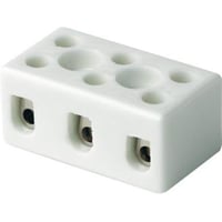 Kronemuffe, porceln, 3P, 10 mm, med hul