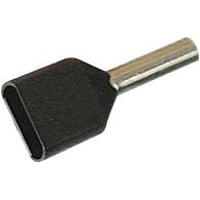 Billede af Elpress - Isoleret TWIN terminalrr, 2 x 1,5 mm / 12,0 mm, sort (farvekode DIN46228) - 100 stk hos WATTOO.DK