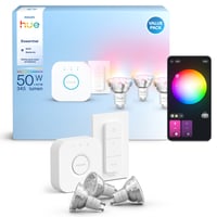 Philips Hue Essential starterkit, 3 x 345 lm Color & White Ambiance GU10 prer, Dimmer switch, Bridge billede