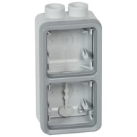 PLEXO 55 IP55 dobbelt lodret underlag for 2 stk. M20 forskruning, gr