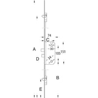 Drpask Fix2150, 1800 mm, hjre, 50 mm dornml, el-forzinket, blkromateret, uden slutblik