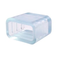 Endestykke, IP67, til 8 mm LED strip, silikone, hvid, 10 mm bredde