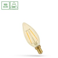 E14 5W LED kertepre, C35, kultrd, rav farvet glas, ikke dmpbar, 2400K
