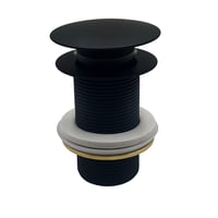 Bundventil push-up, 1 1/4", uden overlb, sort