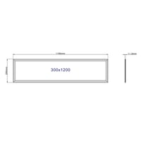 120x30 LED panel, 36W - 140 lm/W, Flicker free, Philips driver, hvid kant - Ikke dmpbar, Neutral kulr (restsalg) billede