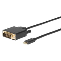 USB-C til DVI-D kabel, USB 3.1, 1,8 meter, sort, DVI-D (DL), 24+1 pin, 1920x1080@60Hz