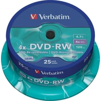 Billede af Verbatim DVD-RW, 4x, 4,7 GB/120 min, 25-pack spindel, SERL hos WATTOO.DK