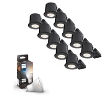 Philips Hue indbygningsspot 230V LED (rund) med Philips Hue White Ambiance, GU10, sort (mat), 10-pak - Nordtronic