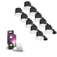 Philips Hue indbygningsspot 230V LED (rund) med Philips Hue Color & White Ambiance, GU10, hvid (mat), 10-pak - Nordtronic