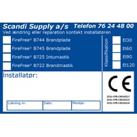 Mrkat CE-Etiket til brandlukning B744-B745-B725-B722 (rul 10)