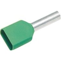Elpress – Isoleret TWIN terminalrr, 2 x 6,0 mm / 14,0 mm, grn (farvekode TE) – 100 stk