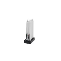 6-pak hvide LED stearinlys inkl. ladebase, 2 cm, hjde: 25 cm, kronelys, inkl. fjernbetjening, timer