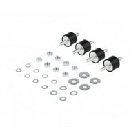 vibrationsdæmpere - 1 sæt, 4 stk, 80 kg per styk, 30x30x20 mm, M8, Rustfri