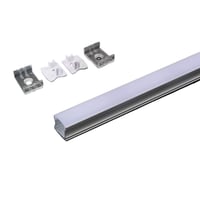 Aluprofil til LED-stribe, 2000x17,2x14,4 mm, slv