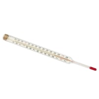 Termometerglas ligelbende, rd vske, 300 mm, -10 til +120C