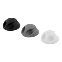 DELTACO selvklbende kabelholder i gummi, 6-pack, sort/hvid/gr