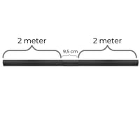 Square lysskinne til spots, komplet skinnes?t, midtertilslutning, 4 meter, sort
