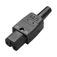 apparatstik Hun, 3P, 10A, 250V, sort