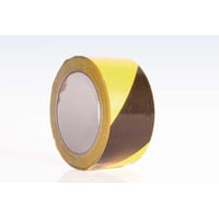 Roliba advarselstape, gul/sort, 33 my, 50 mm x 66 m