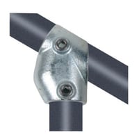 Tee vinkel 30-60 1" (33,7 mm), galvaniseret, vandrrs-fitting til stativ og reol - Pipe Clamps