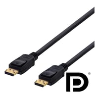 DELTACO DisplayPort kabel, 3m, 4K UHD, DP 1.2, sort