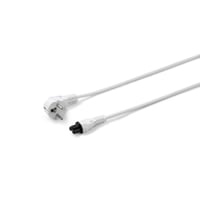 Strmkabel, CEE 7/7 Schuko, vinklet, til C5, 1,8 meter, hvid, H05VV-F3x0,75mm2 CU - MicroConnect