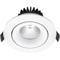 Nordtronic Velia Tilt LED indbygningsspot 230V, 30 kip, 3000K, IP44, 740lm, hvid (mat)