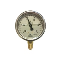 Vakuummeter manometer, glycerinfyldt, studs nedad, G 1/4",  63 mm, -1 til 1,5 bar - Wika