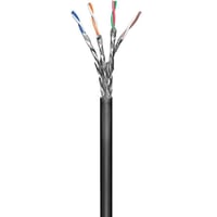 S/FTP CAT6 udendrs, 100 meter, sort solid, AWG 23/1 CCA, kabelkappe PE, med LSA tilslutningsteknologi, til hjemme-/udendrs brug