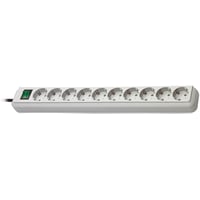 Eco-Line stikdåse, 10 x CEE 7/3, CEE 7/7-stik med 3 meter kabel, sort
