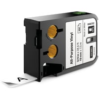 DYMO XTL tape, vinyl, 19 mm, sort p hvid