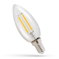 E14 1W LED kertepre – C35, Kultrd, klart glas, 2700K, 110 lumen, RA 80-85