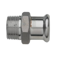 22 mm x 1/2" Turbo Inox overgangsnippel, rustfrit stl