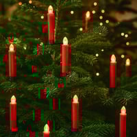 10-pak LED julelys med fjernbetjening og timerfunktion - Batteridrevet, trdls, til juletr og dekorationer