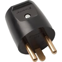 Stikprop, rund lige, m/jord, 16A, sort